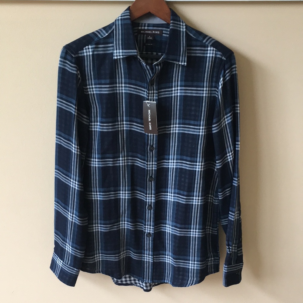 NWT Michael Kors cotton plaid shirt